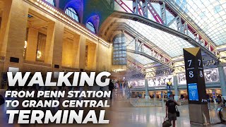 Walking NYC  Penn Station to Times Square amp Grand Central Terminal July 2021 [upl. by Annawad]