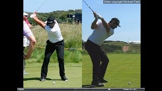 Jon Rahm golf swing  Long Iron faceon amp downtheline July 2017 [upl. by Hobbie]