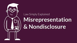 Misrepresentation and Nondisclosure  Contracts  Defenses amp Excuses [upl. by Ramahs]