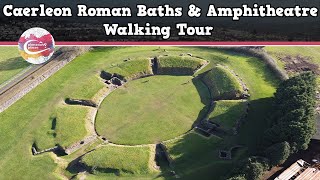 CAERLEON ROMAN BATHS amp AMPHITHEATRE WALES  Walking Tour  Pinned on Places [upl. by Katherin]