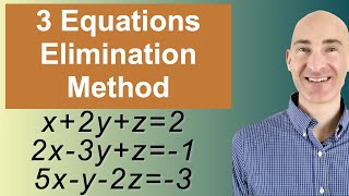 Solving Systems of 3 Equations Elimination [upl. by Anaeed]