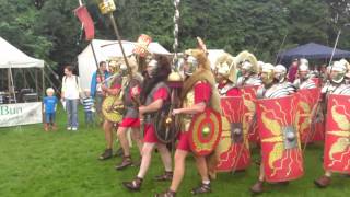 Roman Reenactment at the Amphitheatre in Caerleon Marching In [upl. by Lasky]